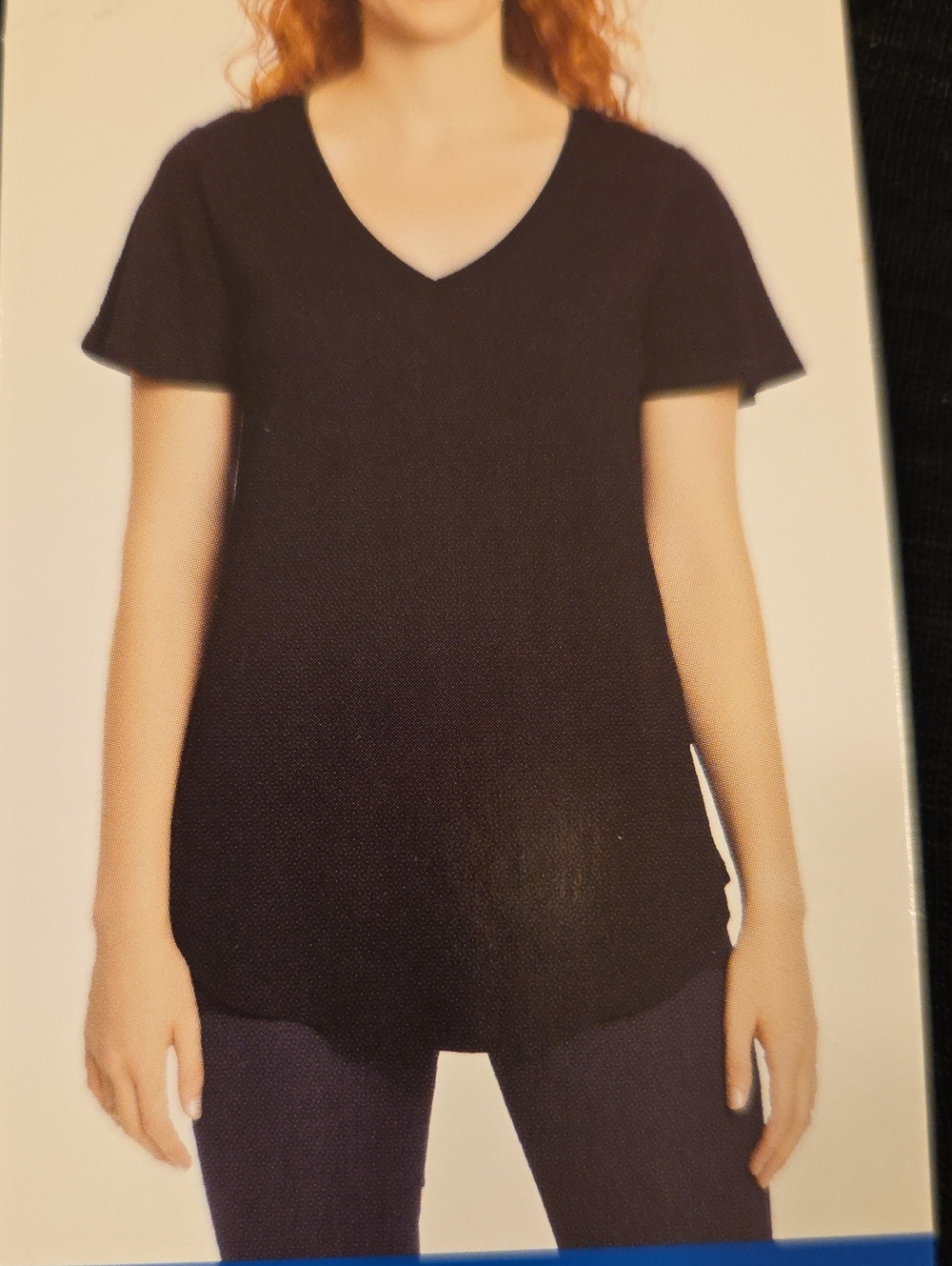 Jessica Simpson Black V-Neck Short Sleeve Tee Size Large